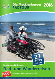 Cover Katalog "Radreisen und Wandern 2017" der Mecklenburger Radtour GmbH